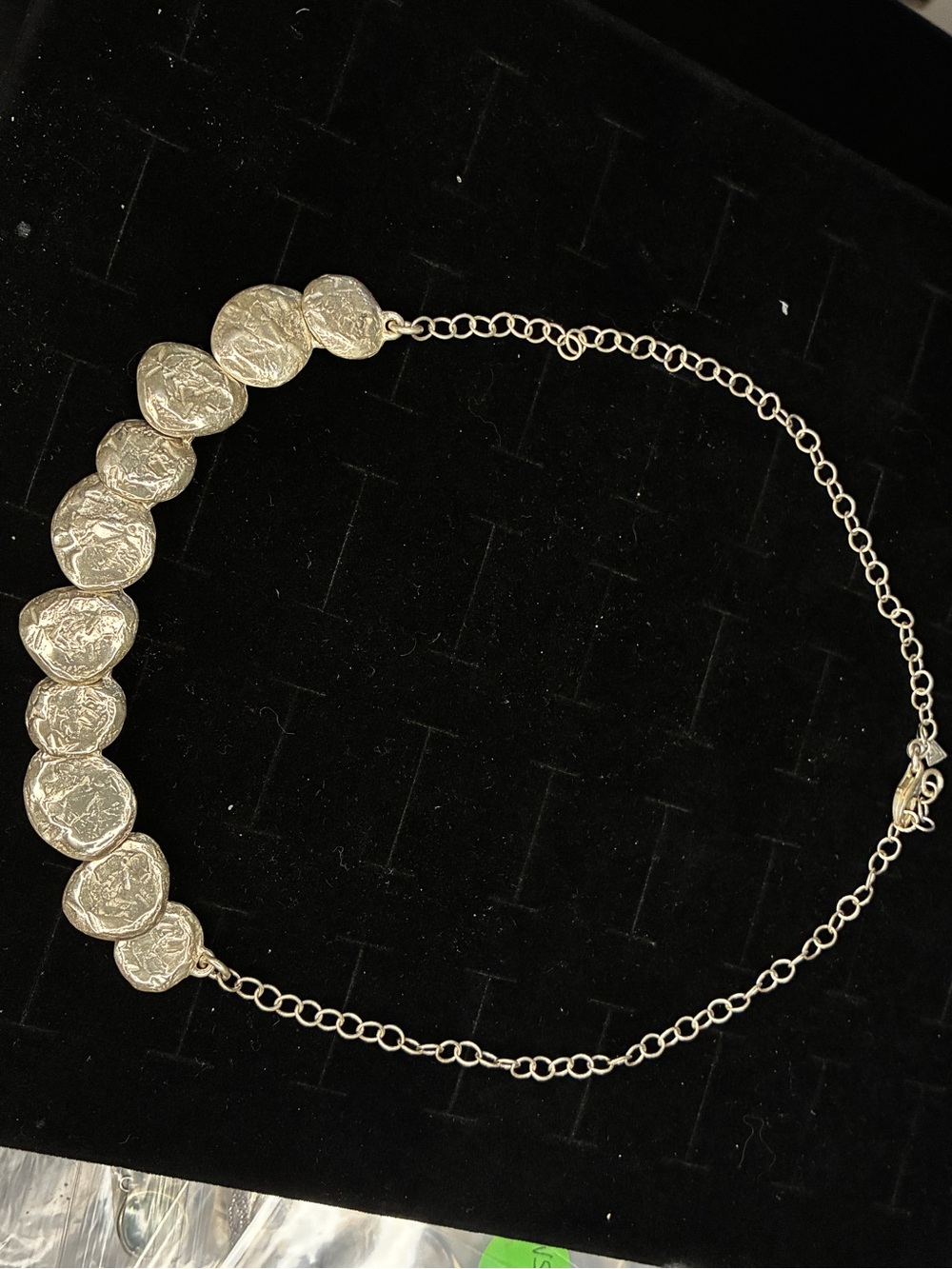 Silpada vintage Silver Coin Link Choker Necklace sterling silver with 925